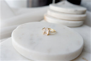 "RAFAELLA" PINK QUARTZ RING